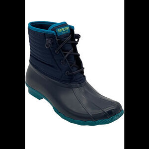 Sperry Quilted Puff Nylon Saltwater Duck Boots Navy - Medium